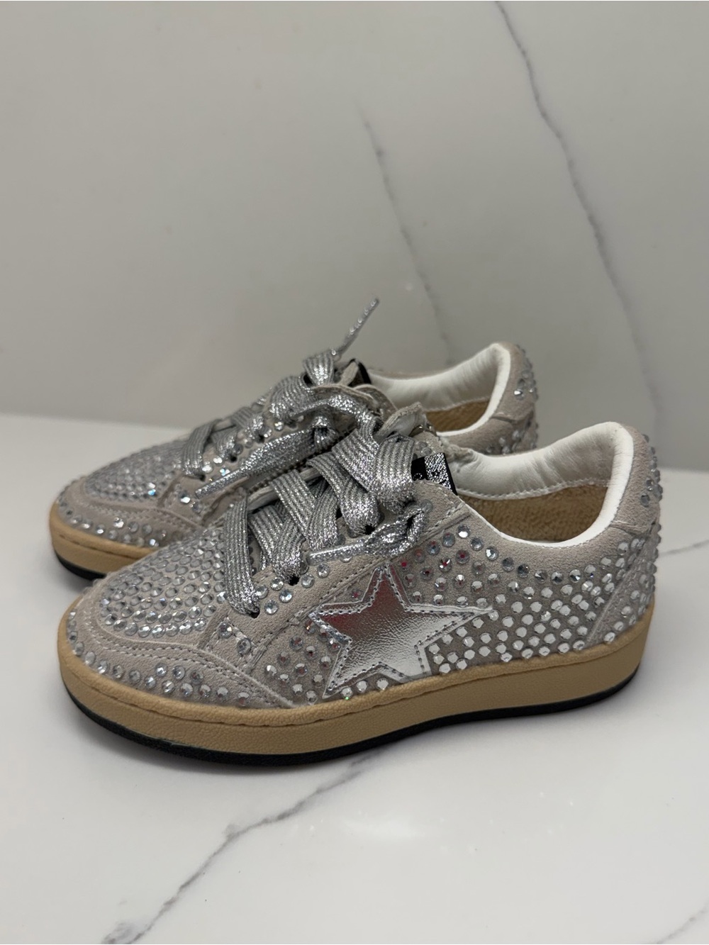 Vintage Havana Kids Crystal Star Sneakers | Silver Rhinestone | Size 9